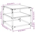 VidaXL Stolik kawowy z czarnym, szklanym blatem, 50x50x45 cm, stal