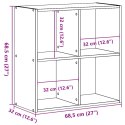 VidaXL Regał, dąb sonoma, 68,5x32x68,5 cm, materiał drewnopochodny