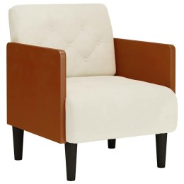 VidaXL Sofa Fotel z Podłokietnikami Kremowy 55 cm Aksamit