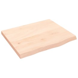 VidaXL Półka, 60x50x(2-4) cm, surowe lite drewno dębowe