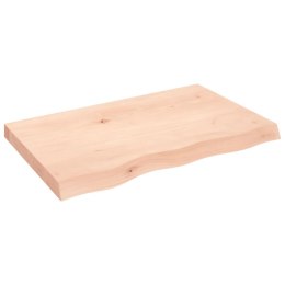 VidaXL Półka, 80x50x(2-6) cm, surowe lite drewno dębowe