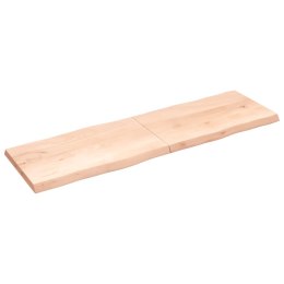 VidaXL Blat stołu, 200x60x(2-6)cm, surowy lity dąb naturalną krawędzią