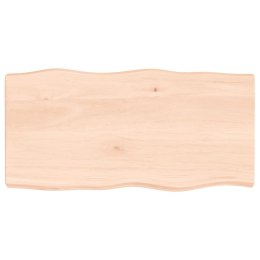 VidaXL Blat stołu, 80x40x(2-6)cm, surowy, lity dąb naturalną krawędzią