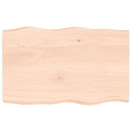 VidaXL Blat stołu, 80x50x(2-4)cm, surowy, lity dąb naturalną krawędzią