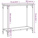 VidaXL Stolik konsolowy, czarny, 75x30,5x75 cm