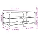 VidaXL Stolik kawowy z czarnym, szklanym blatem, 98,5x50x45 cm, stal