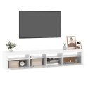 VidaXL Szafka pod TV z oświetleniem LED, biała, 210x35x40 cm