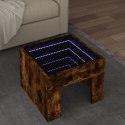 VidaXL Stolik kawowy z LED Infinity, przydymiony dąb, 40x40x30 cm