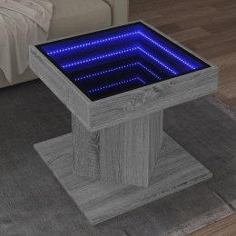 VidaXL Stolik kawowy z LED, szary dąb sonoma, 50x50x45 cm