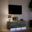 VidaXL Szafka TV z LED, szary dąb sonoma, 97x34x40 cm