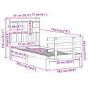 VidaXL Łóżko z regałem, bez materaca, woskowy brąz, 75x190 cm, sosnowe