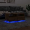 VidaXL Stolik kawowy z oświetleniem LED, dąb artisan, 90x49x40 cm