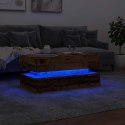 VidaXL Stolik kawowy z oświetleniem LED, stare drewno, 90x50x40 cm