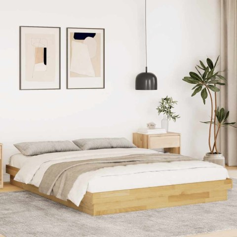 VidaXL Rama łóżka bez materaca 140x200 cm lite drewno dąb