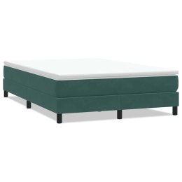 VidaXL Łóżko typu Box Spring bez materaca Ciemnozielone 140x210 cm