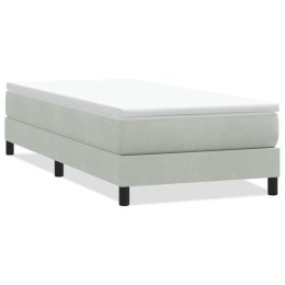 VidaXL Łóżko Box Spring bez materaca Jasnoszary 80x220 cm Aksamit