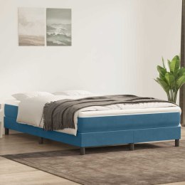 VidaXL Łóżko typu Box Spring bez materaca Ciemnoniebieskie 140x220 cm