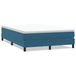 VidaXL Łóżko typu Box Spring bez materaca Ciemnoniebieskie 140x220 cm