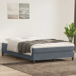 VidaXL Łóżko typu Box Spring bez materaca Ciemnoszary 160x220 cm