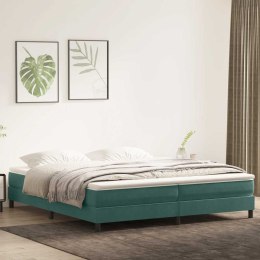 VidaXL Łóżko typu Box Spring bez materaca Ciemnozielone 200x220 cm