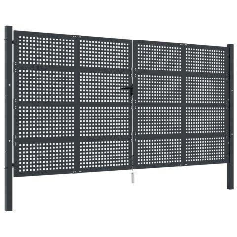 VidaXL Brama ogrodowa, antracytowa, 400x200 cm, stal VidaXL Brama ogrodowa, antracytowa, 400x200 cm, stal