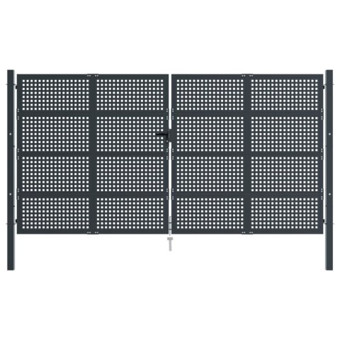 VidaXL Brama ogrodowa, antracytowa, 400x200 cm, stal VidaXL Brama ogrodowa, antracytowa, 400x200 cm, stal