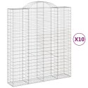 VidaXL Kosze gabionowe, 10 szt, 200x50x220/240cm, galwanizowane żelazo