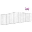 VidaXL Kosze gabionowe, 10 szt, 400x30x100/120cm, galwanizowane żelazo