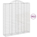 VidaXL Kosze gabionowe, 12 szt, 200x50x220/240cm, galwanizowane żelazo