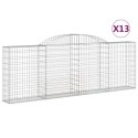 VidaXL Kosze gabionowe, 13 szt, 300x30x100/120cm, galwanizowane żelazo