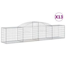 VidaXL Kosze gabionowe, 13 szt., 300x50x60/80 cm, galwanizowane żelazo