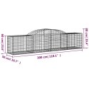 VidaXL Kosze gabionowe, 13 szt., 300x50x60/80 cm, galwanizowane żelazo