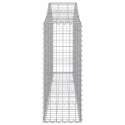 VidaXL Kosze gabionowe, 15 szt, 200x30x80/100 cm, galwanizowane żelazo