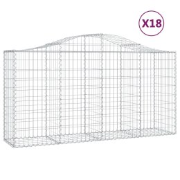 VidaXL Kosze gabionowe, 18 szt, 200x50x100/120cm, galwanizowane żelazo