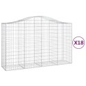 VidaXL Kosze gabionowe, 18 szt, 200x50x120/140cm, galwanizowane żelazo