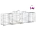 VidaXL Kosze gabionowe, 20 szt, 300x50x80/100 cm, galwanizowane żelazo