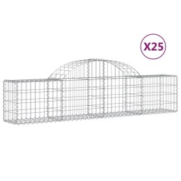 VidaXL Kosze gabionowe, 25 szt, 200x30x40/60 cm, galwanizowane żelazo