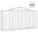 VidaXL Kosze gabionowe, 25 szt, 200x50x100/120cm, galwanizowane żelazo