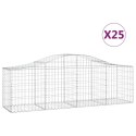 VidaXL Kosze gabionowe, 25 szt, 200x50x60/80 cm, galwanizowane żelazo