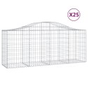 VidaXL Kosze gabionowe, 25 szt, 200x50x80/100 cm, galwanizowane żelazo