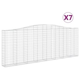 VidaXL Kosze gabionowe, 7 szt, 400x30x140/160 cm, galwanizowane żelazo