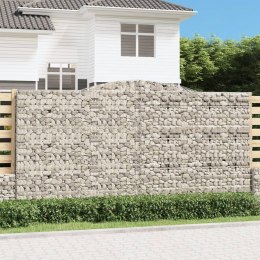 VidaXL Kosze gabionowe, 8 szt, 400x50x200/220 cm, galwanizowane żelazo