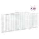 VidaXL Kosze gabionowe, 10 szt, 400x30x140/160cm, galwanizowane żelazo