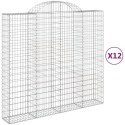 VidaXL Kosze gabionowe, 12 szt, 200x50x180/200cm, galwanizowane żelazo