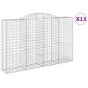 VidaXL Kosze gabionowe, 13 szt, 300x50x180/200cm, galwanizowane żelazo