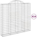 VidaXL Kosze gabionowe, 14 szt, 200x50x180/200cm, galwanizowane żelazo