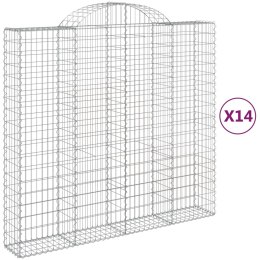 VidaXL Kosze gabionowe, 14 szt, 200x50x180/200cm, galwanizowane żelazo