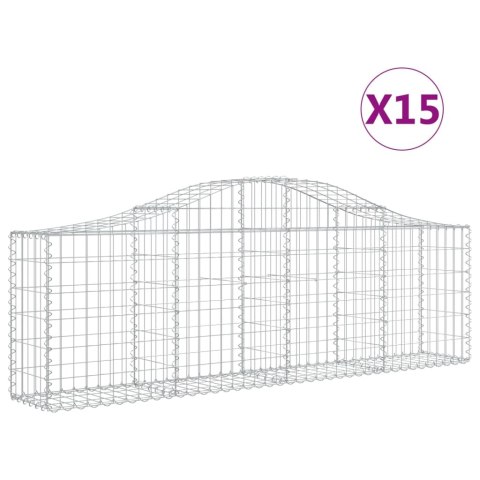 VidaXL Kosze gabionowe, 15 szt, 200x30x60/80 cm, galwanizowane żelazo VidaXL Kosze gabionowe, 15 szt, 200x30x60/80 cm, galwanizowane żelazo
