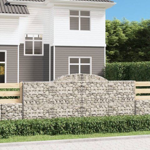 VidaXL Kosze gabionowe, 15 szt, 300x30x120/140cm, galwanizowane żelazo VidaXL Kosze gabionowe, 15 szt, 300x30x120/140cm, galwanizowane żelazo