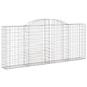 VidaXL Kosze gabionowe, 15 szt, 300x30x120/140cm, galwanizowane żelazo